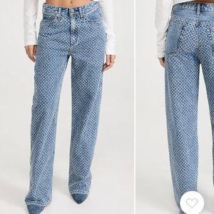 Rag & Bone Logan tweed texture wide leg denim size 25